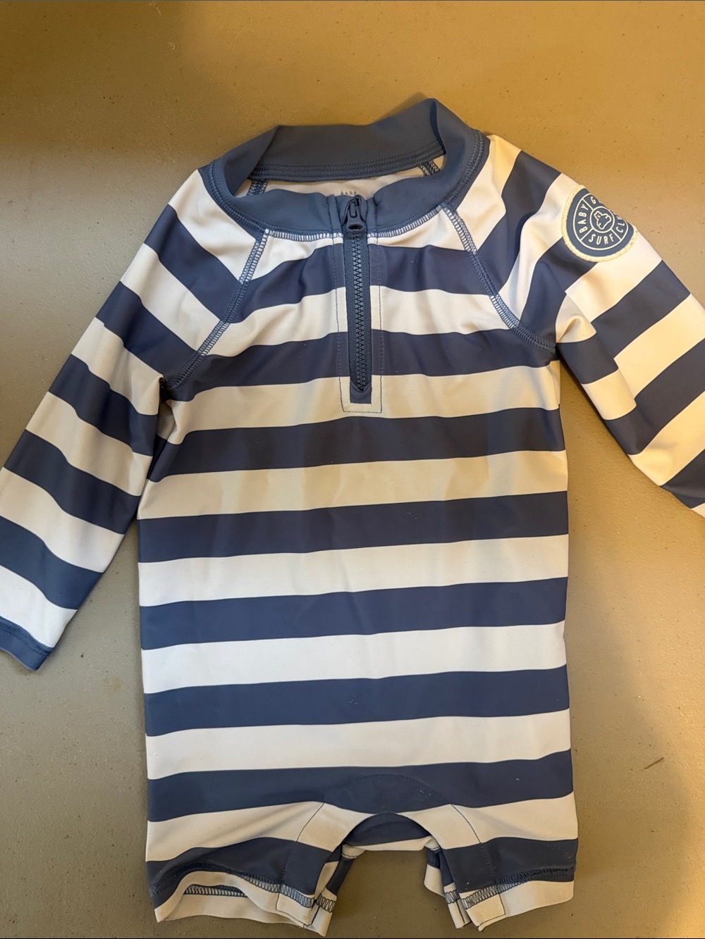 GAP Blue and White Striped Kids Rashguard Swimsuit